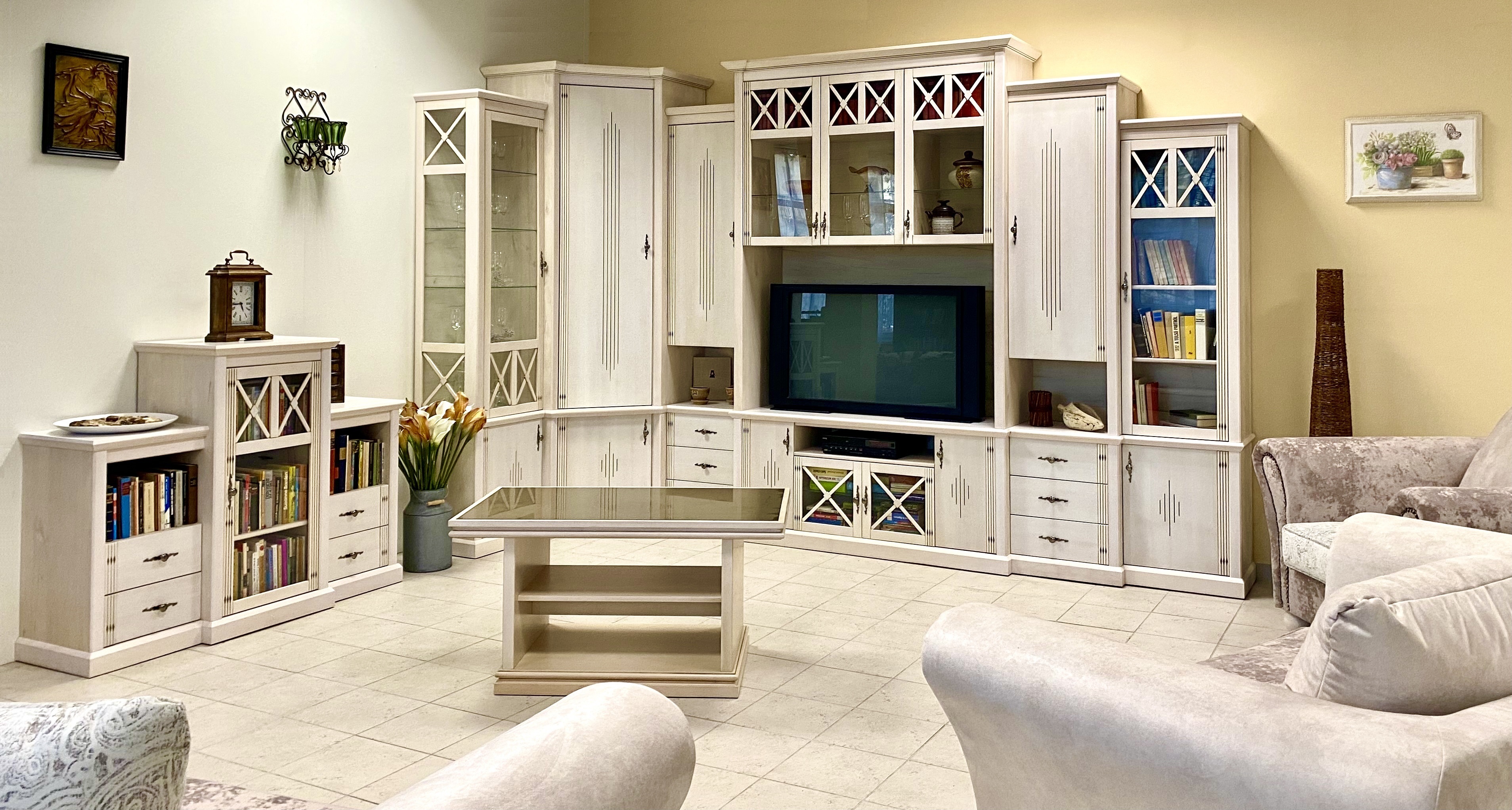 Nappalibútor, fehér pácos színben